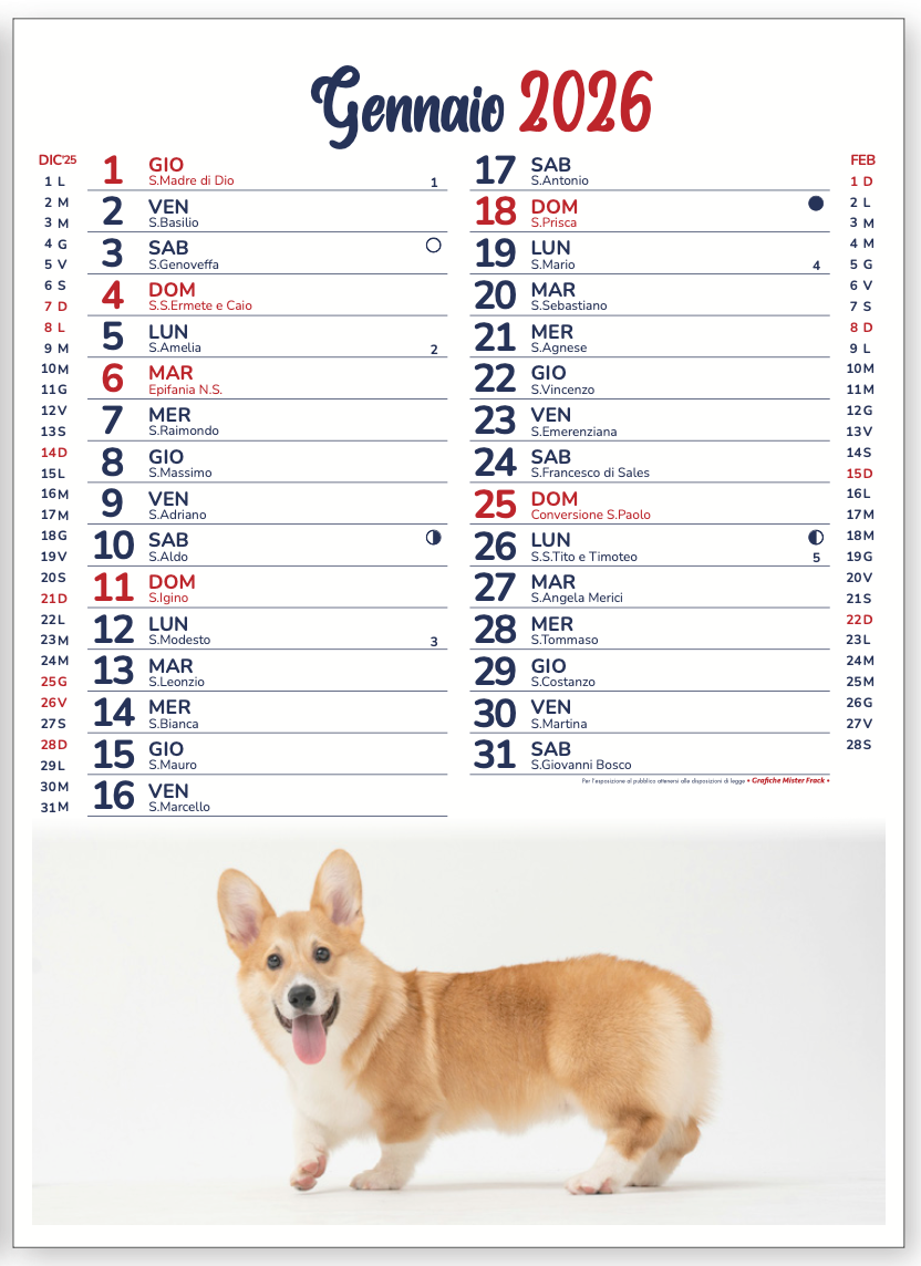 Calendario Cani e Gatti 24