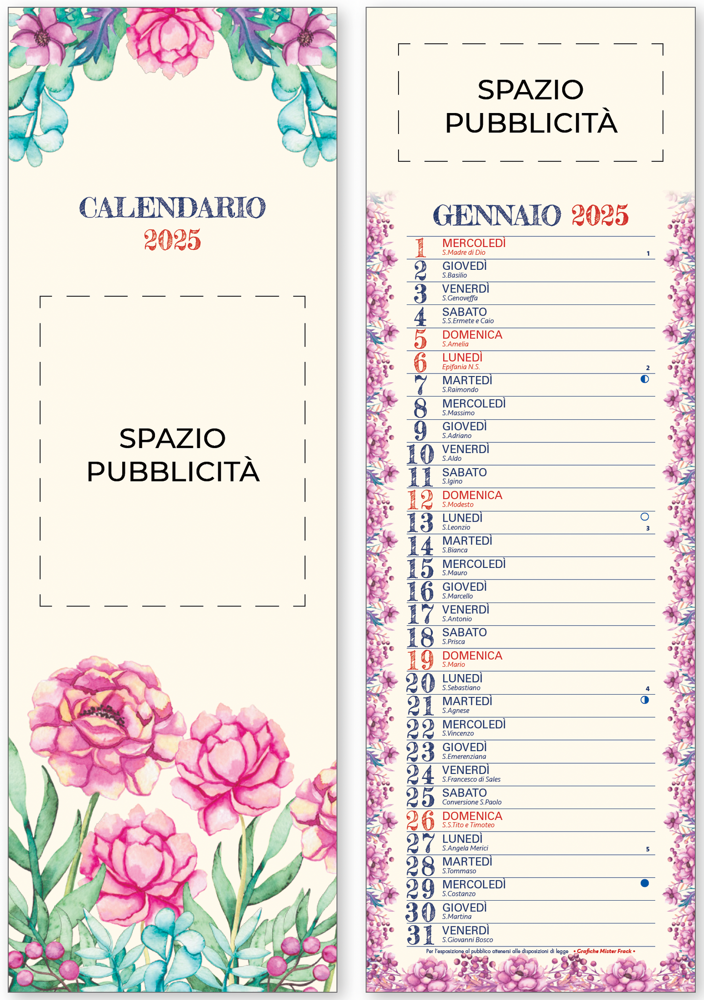 Calendario Fiori