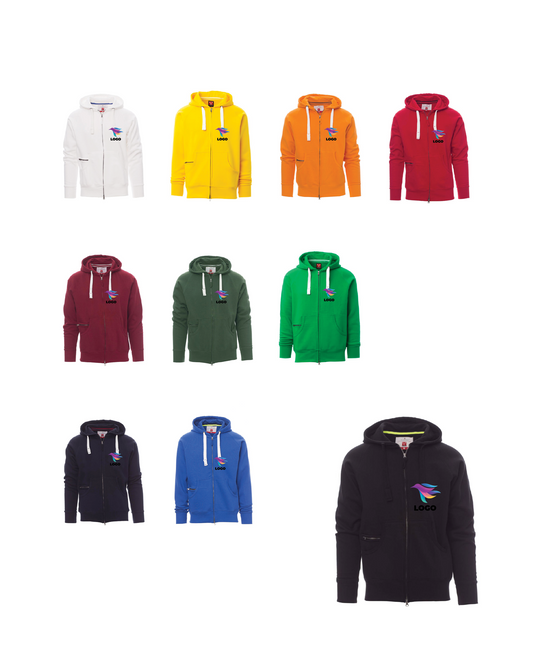 Felpa con cappuccio e zip intera
