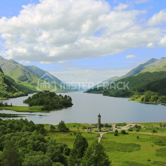 Quadro in tela canvas Scozia Glenfinnan monument Landscape Lago