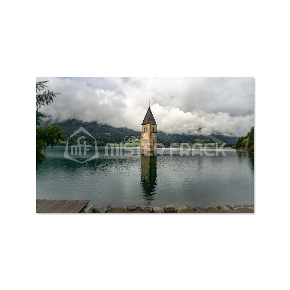 Quadro in tela canvas  Lago di Resia Trentino Alto Adige Landscape